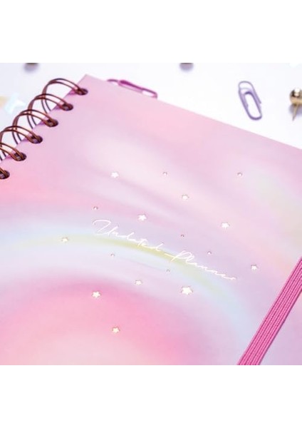 A5 Spiralli Süresiz Renkli Planlayıcı Ajanda Motivasyon Sayfalı Soyut modelleri