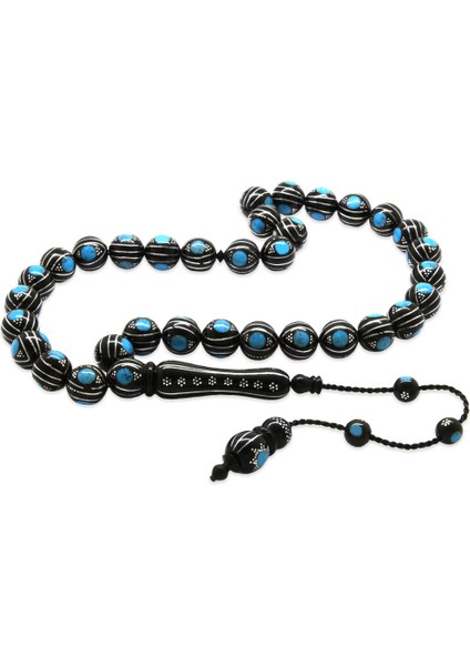 Premium Kutulu Sistemli 925 Ayar Gümüş Çakım Mavi Mine Işlemeli Sultan Işi Koleksiyonluk Kuka Tesbih fiyatları