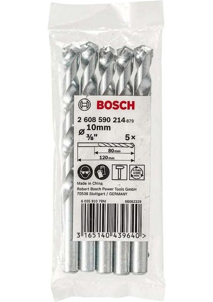 Cyl-1 Taş Matkap Ucu 10X120 mm 5 Li Paket - 2608590214