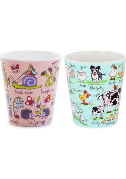 2'li Melamin Alıştırma Bardağı (Secret Garden & Farm)