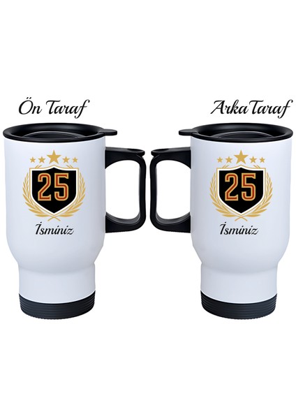 Kişiye Özel Kulplu Çelik Termos Bardak Galatasaray Taraftar 25 Temalı