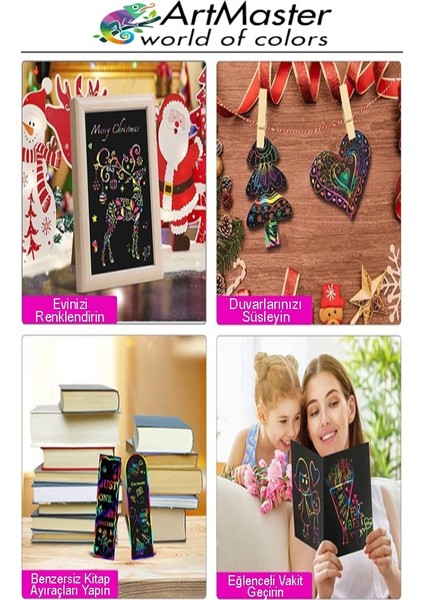 Gökkuşağı Kazıma Kağıdı Sihirli A4 5 Yaprak 1 Paket 20X30 cm Sihirli Kazıma Kağıt Siyah Rainbow Paper Resim fiyatları