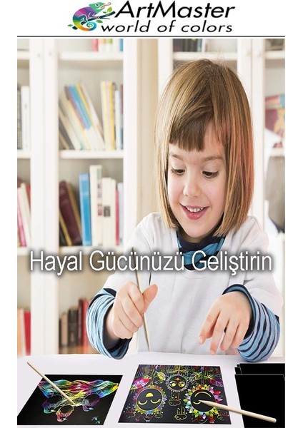 Gökkuşağı Kazıma Kağıdı Sihirli A4 5 Yaprak 1 Paket 20X30 cm Sihirli Kazıma Kağıt Siyah Rainbow Paper Resim fırsatları