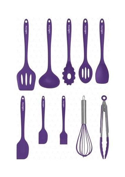 Salvatore 10 Parça Mor Dayanıklı Yanmaz Yapışmaz Silikon Spatula Seti - VLT1156 fiyatları