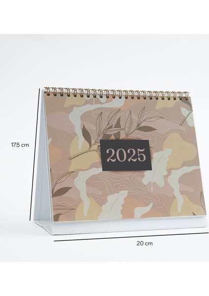Floral Tasarımlı 2025 Masa Takvimi