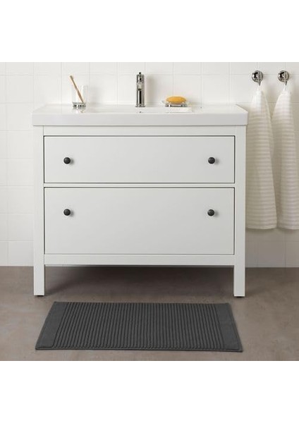 Alstern Ayak Havlusu Yapılandırılmış Dokumalı Pamuk, 50X80 cm Koyu Gri Renk fiyatları