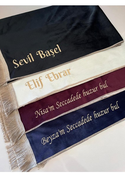 Kumaş Seccade Kişiye Özel Iplik Yazım modelleri