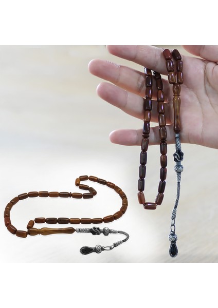 1000 Ayar Gümüş Kazaz Püsküllü Kapsül Kesim Cilalı Exclusive Renk Kuka Tesbih fiyatları