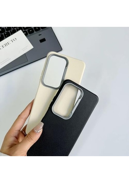 Galaxy S25 / S24 ile Uyumlu Pu Deri Kılıf Içi Kadife Metal Çerçeve Darbeye Karşı Koruyan Ince Deri Hissi [galaxy S25 / S24 Pu Deri] (Siyah) modelleri