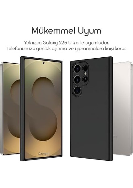 S25 Ultra Için Kamera Yükseltili Iç Yüzeyi Mikrofiber Astarlı Silikon Kılıf 360° Full Kasa Koruma Sağlayan Darbelere Karşı Dayanıklı Yumuşak ve Pürüzsüz Dokulu Kılıf (Siyah) fiyatları