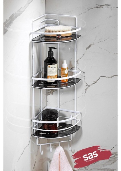 Haus Yapışkanlı Ömür Boyu Paslanmaz Ayarlanabilir Raf Düzenleyici Şampuanlık Lk-03 Bsbk