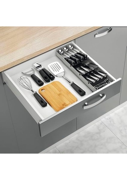 Çatal Bıçak Takımı Düzenleyici, Gri ve Siyah, 40-49 cm fiyatları