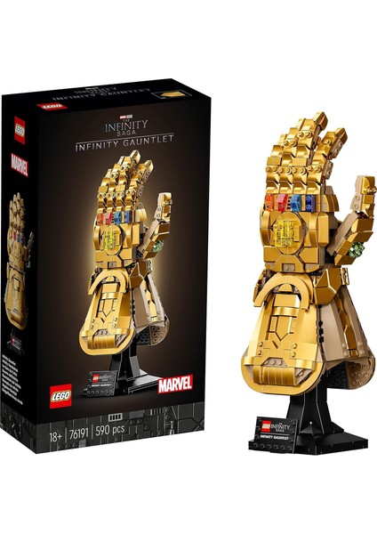 Sonsuzluk Eldiveni 76191 – Thanos’un Sağ El Eldiveni Modeliyle Yetişkin Hayranlarına Özel Yapım Seti, Dekoratif Hediye Fikri (590 Parça)