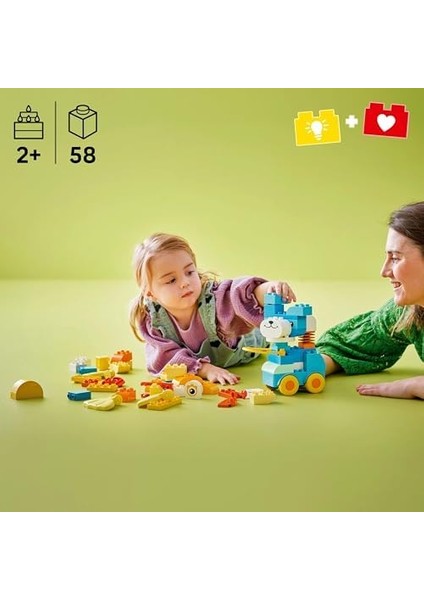 Kasabası 3’ü 1 Arada Tekerlekli Hayvanlar 10448 – 2 Yaş ve Üzeri Hayvansever Çocuklar Için Hayal Gücü Geliştiren Eğitici Oyuncak Yapım Seti, Doğum Günü Hediyesi (58 Parça) fiyatları