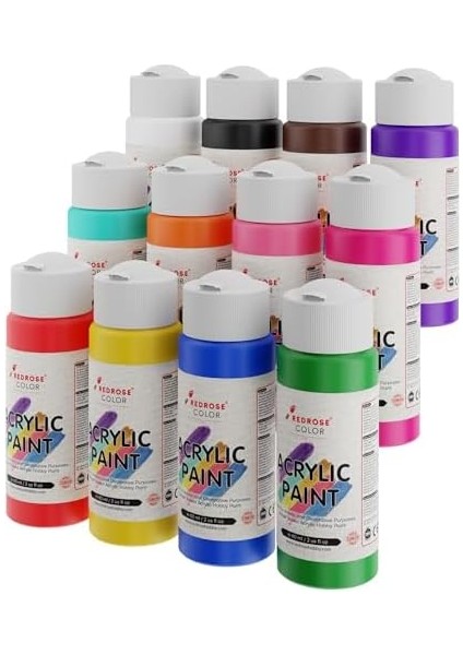 Rose Tüm Renkler Akrilik 12&apos;li Set 12X60 ml fiyatları