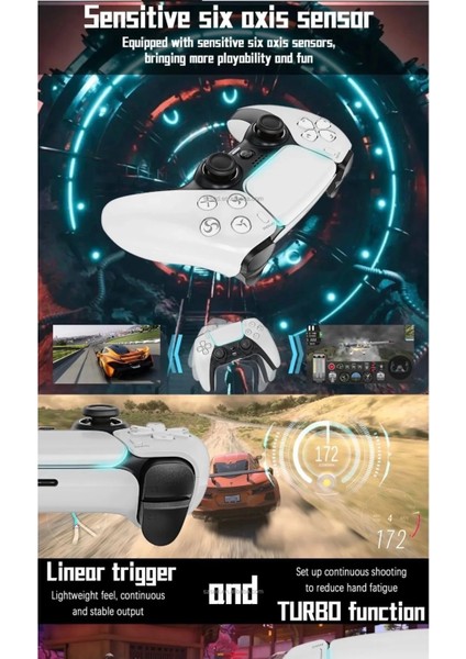 P4 Plus Bluetooth Titreşimli Ps4/ps5 Uyumlu Pc Telefon Joystick Kablosuz Oyun Kolu ( Lisinya ) indirimleri