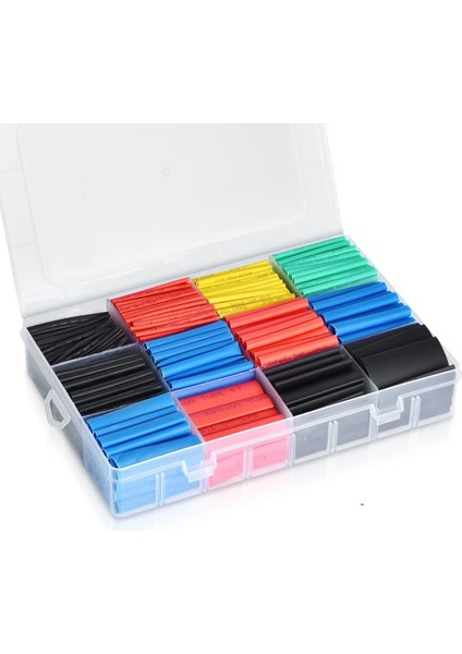 560 Parça Isıyla Daralan Makaron Seti, Kutulu, Renkli, Farklı Çaplarda Isıyla Büzüşen Kablo Koruma Kılıfı, Elektrik Yalıtım Kiti, Su Geçirmez, Alev Geciktirici, Kablo Onarım ve Izolasyonu