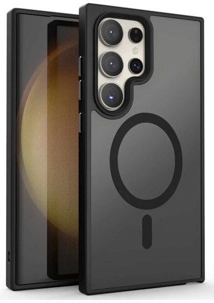 Galaxy S23 Ultra ile Uyumlu Kılıf Kenarı Renkli Arkası Mat Transparan ile Uyumlu Kamera Çıkıntı 2mm Korumalı New Protectıon Kılıf