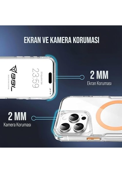 ile Uyumlu Şeffaf Sert Mika Sararmaz Renkli Kılıf (Turuncu, 16 Pro Max) modelleri