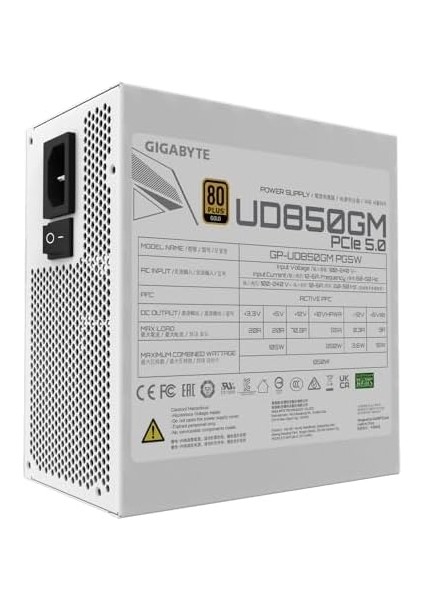 Psu Modüler 850W 80+ -UD850GM PG5W 120MM Fan - Beyaz modelleri