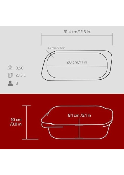 Lv P Ek 1228 Metal Dikdörtgen Ekmek Tenceresi, 12X28, Kırmızı fiyatları