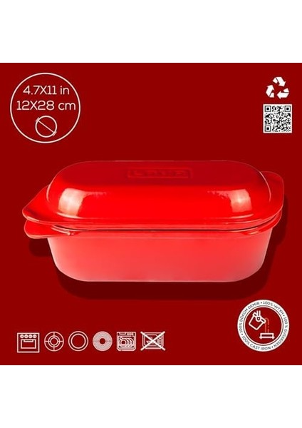 Lv P Ek 1228 Metal Dikdörtgen Ekmek Tenceresi, 12X28, Kırmızı modelleri