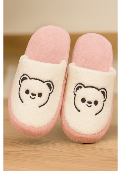 Momo Ayıcık Kadın Ev Terliği Günlük Rahat Kışlık Terlik