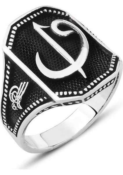 Hk Gümüş Erkek Yüzük Elif Vav |Gümüş Takı Hediyelik Ürünler