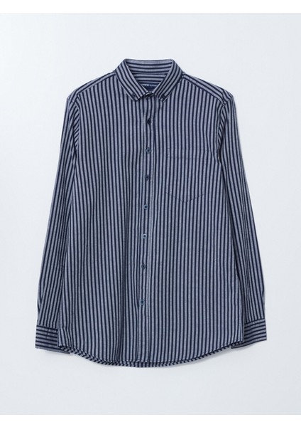 Yeni Sezon Regular Fit Uzun Kollu Çizgili Erkek Gömlek indirimleri