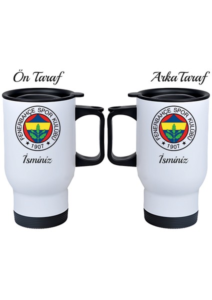Kişiye Özel Kulplu Çelik Termos Bardak Fenerbahçe
