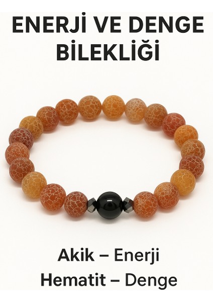 Orijinal Doğal Taş El Yapımı Enerji - Uyum - Denge Sağlayan Bileklik-28