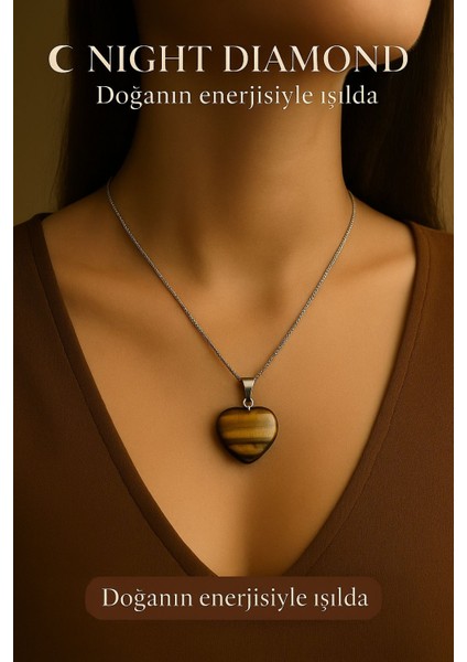 Kadın Kolye Kaplangözü Doğal Taş Zincirli Kolye