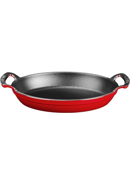 Metal Oval Kuplu Döküm Tava 27X20, Kırmızı