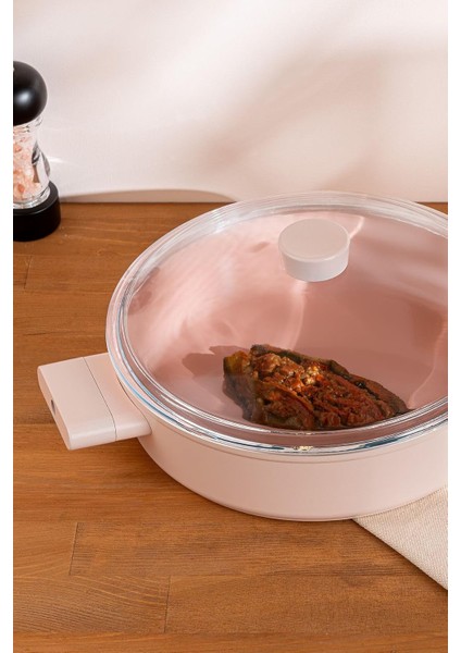 Crystal Karnıyarık Tenceresi Pembe 30 cm