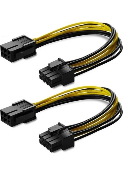 2 Adet - Pci-E 8 Pin (6+2) Pci-E Ekran Kartı Power Güç Çevirici Dönüştürücü Adaptör