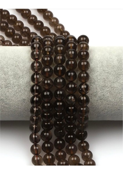 Dumanlı Kuvars Doğal Taş Dizi 8 mm Yuvarlak Kesim