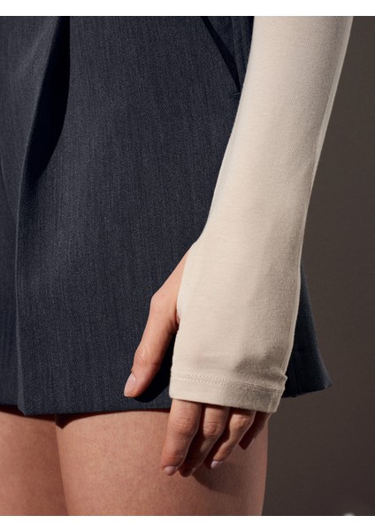 32089 Omuzları Açık Büzgülü Top-Bej fırsatları