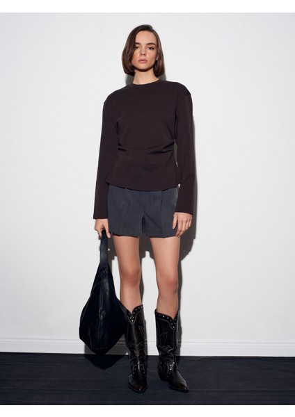 32280 Yanları Büzgülü Top-Koyu Kahve