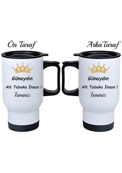 Kişiye Özel Kulplu Çelik Termos Bardak Prens Söz Temalı