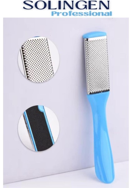 Solingen Ocean Profesyonel Iki Yönlü Topuk Törpüsü Paslanmaz Çelik Pedikür Topuk ve Ayak Törpüsü