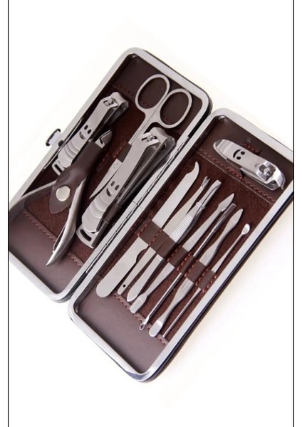 Deri Çantalı 12'li Manikür Seti ( Lisinya )