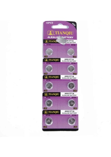 Tıanqıu Ag6 LR920/371 Alkalin 10'lu Düğme Pil ( Lisinya )