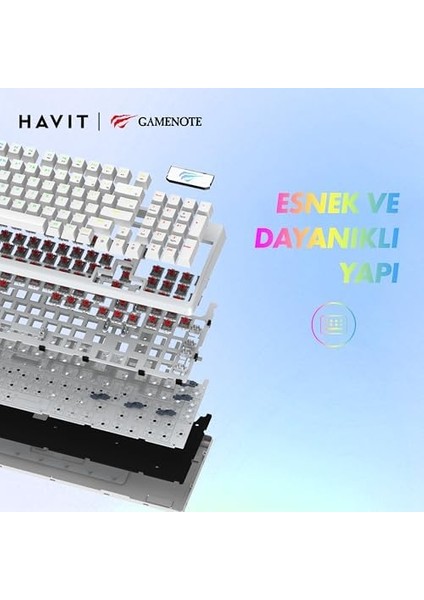 Gamenote KB885L Rgb Backlit Gaming Mekanik Klavye Beyaz fiyatları