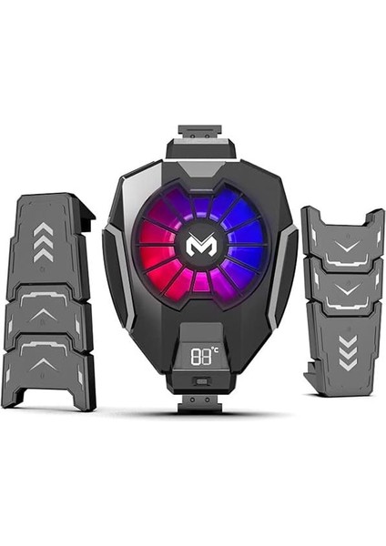 Mobile Memo DL05T Göstergeli Tablet Soğutucu Gamer Oyuncu Radyatör Soğutma Fanı Siyah