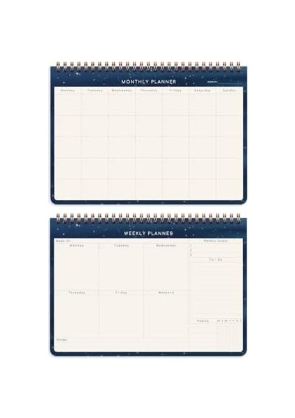 Haftalık ve Günlük 3’lü Masaüstü Süresiz Planlayıcı Set - modelleri