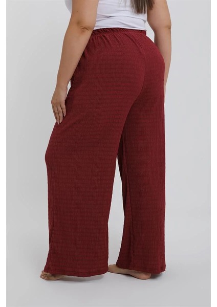 Kadın Büyük Beden Bordo Rahat Kesim Baggy Tek Alt fırsatları