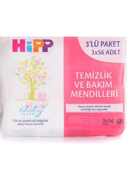 Temizlik ve Bakım Bebek Islak Mendil 3X56 Adet 1 Adet