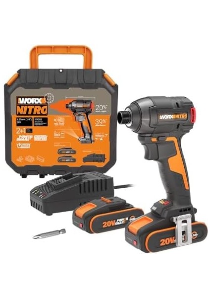 WX265 20VOLT 2.0AH Li-Ion Çift Akülü 200NM Kömürsüz Profesyonel Şarjlı Darbeli Tornavida modelleri