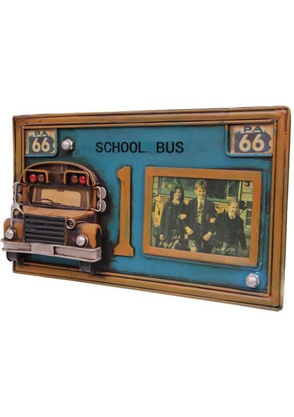Dekoratif Metal Çerçeve Okul Otobüsü Dekorlu Hediyelik modelleri