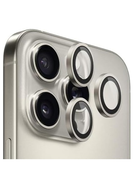 Blueo 16/16 Plus / 16 Pro / 16 Pro Max Uyumlu Metal Frame Aplikatörlü Kamera Lens Camı Koruyucu (Natural Gri, 16 Pro / 16 Pro Max) fiyatları